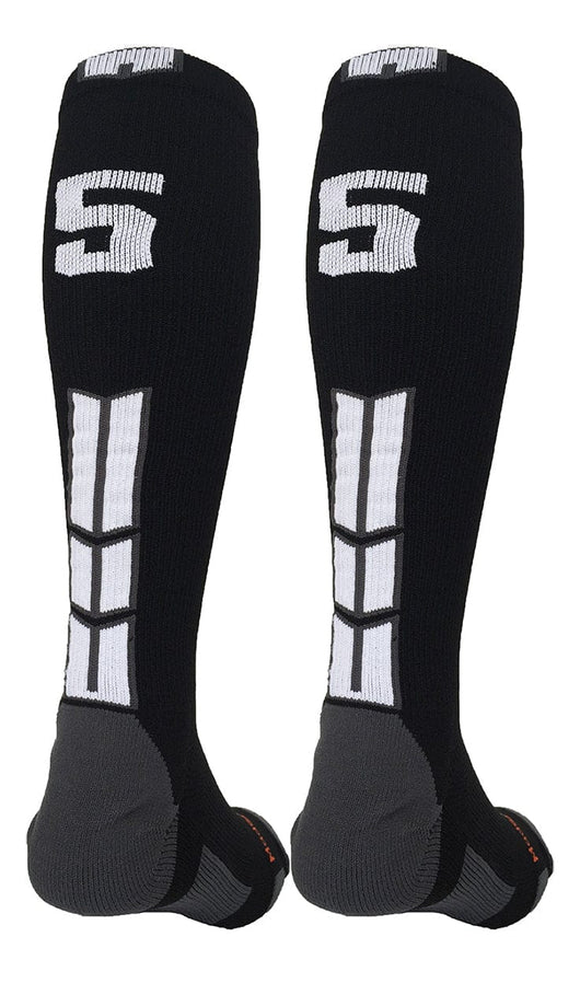 MadSportsStuff socks #55 / Medium Player Id Jersey Number Socks Over the Calf Length Black White