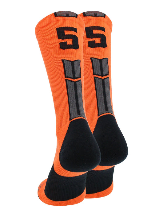 MadSportsStuff socks #55 / Small Player Id Jersey Number Socks Crew Length Orange Black