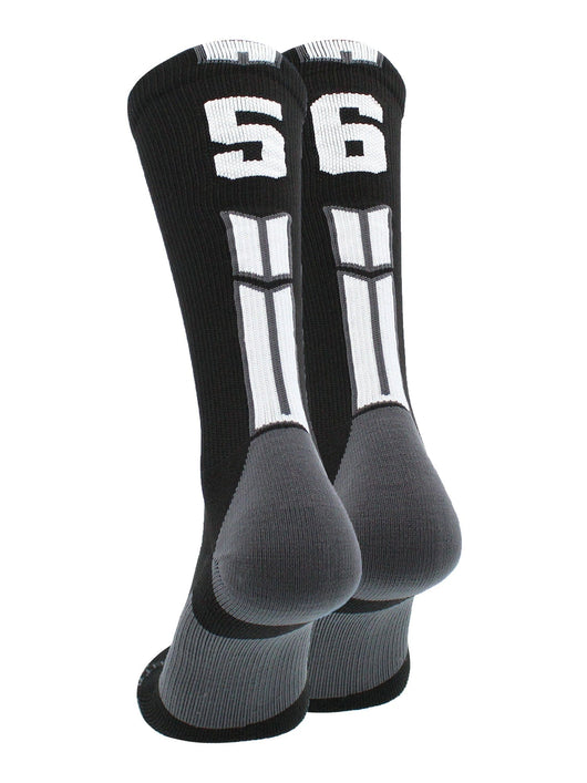 MadSportsStuff socks #56 / Medium Player Id Jersey Number Socks Crew Length Black White