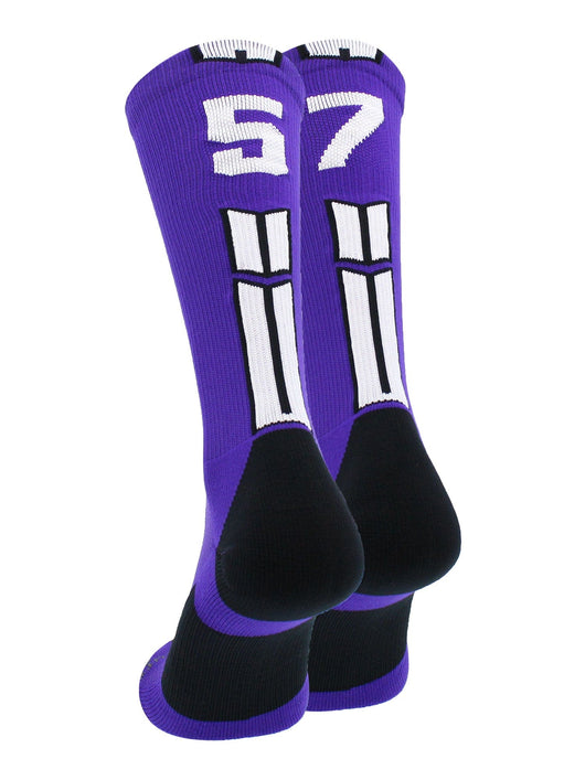 MadSportsStuff socks #57 / Medium Player Id Jersey Number Socks Crew Length Purple White