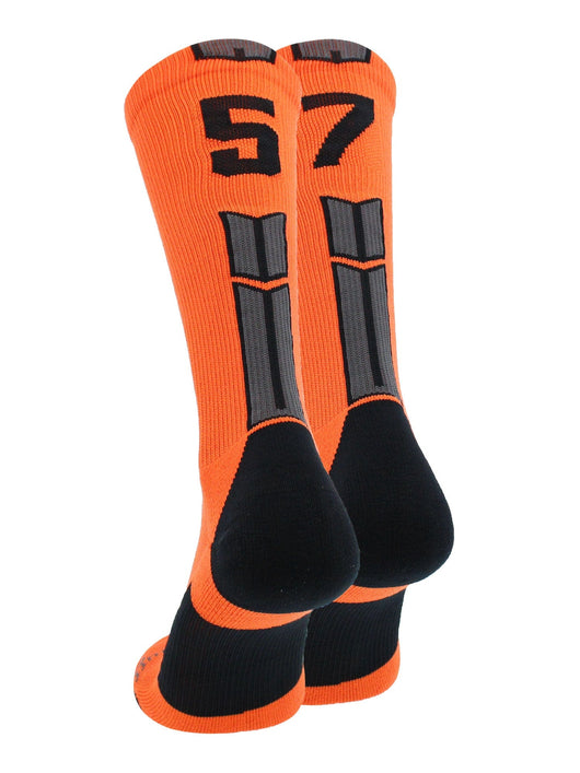 MadSportsStuff socks #57 / Small Player Id Jersey Number Socks Crew Length Orange Black