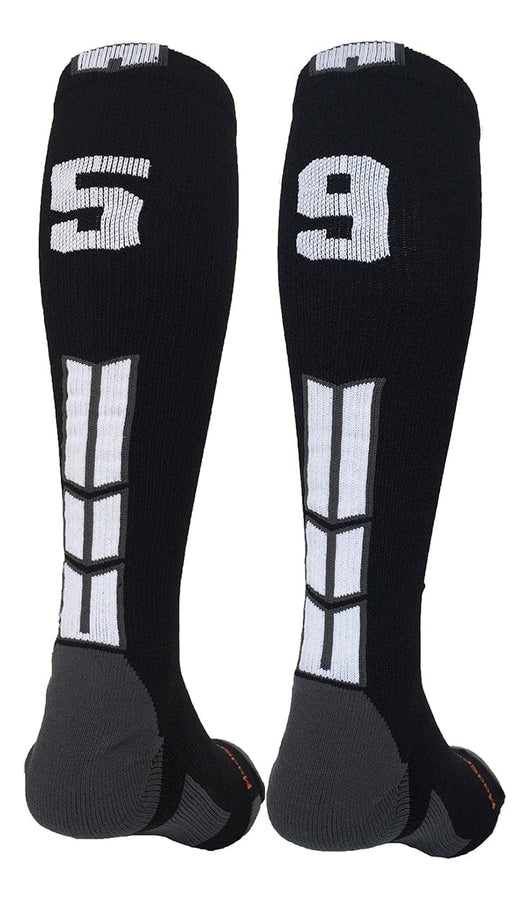 MadSportsStuff socks #59 / Medium Player Id Jersey Number Socks Over the Calf Length Black White