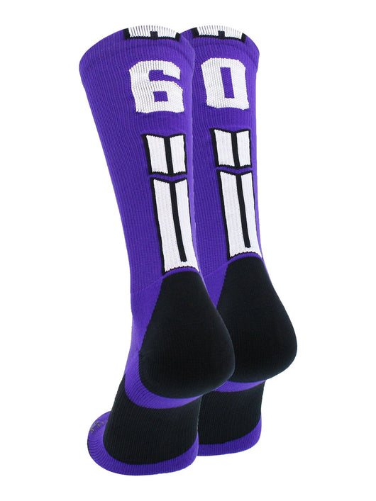 MadSportsStuff socks #60 / Medium Player Id Jersey Number Socks Crew Length Purple White