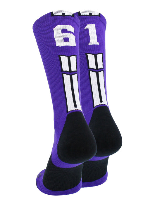MadSportsStuff socks #61 / Medium Player Id Jersey Number Socks Crew Length Purple White