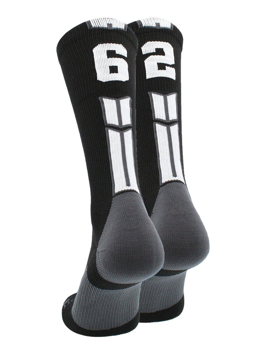 MadSportsStuff socks #62 / Medium Player Id Jersey Number Socks Crew Length Black White