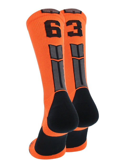 MadSportsStuff socks #63 / Medium Player Id Jersey Number Socks Crew Length Orange Black