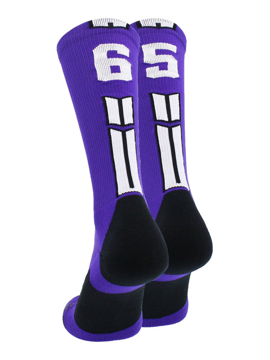 MadSportsStuff socks #65 / Medium Player Id Jersey Number Socks Crew Length Purple White