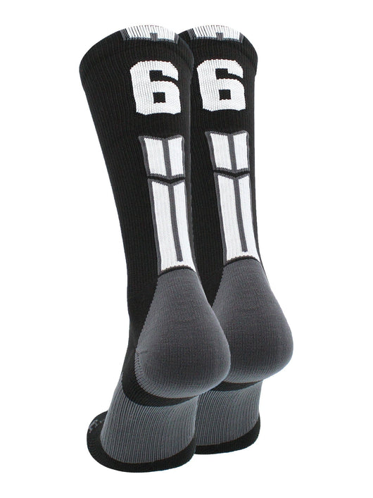 MadSportsStuff socks #66 / Medium Player Id Jersey Number Socks Crew Length Black White