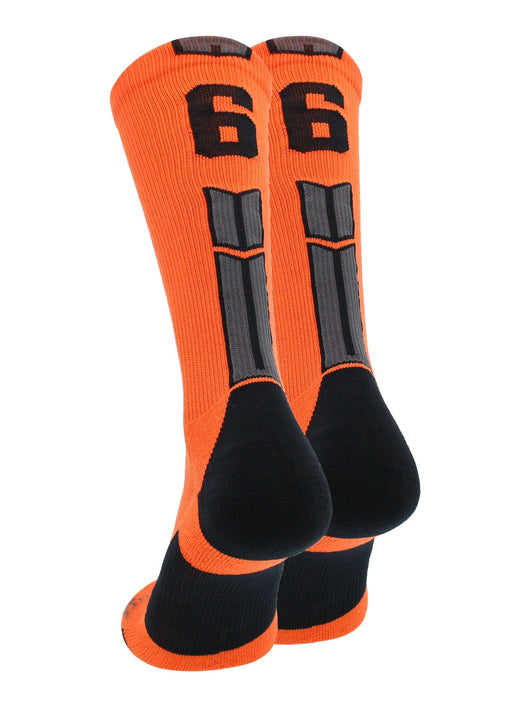MadSportsStuff socks #66 / Small Player Id Jersey Number Socks Crew Length Orange Black