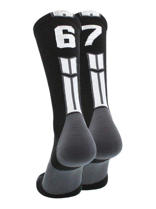MadSportsStuff socks #67 / Medium Player Id Jersey Number Socks Crew Length Black White