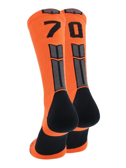 MadSportsStuff socks #70 / Small Player Id Jersey Number Socks Crew Length Orange Black