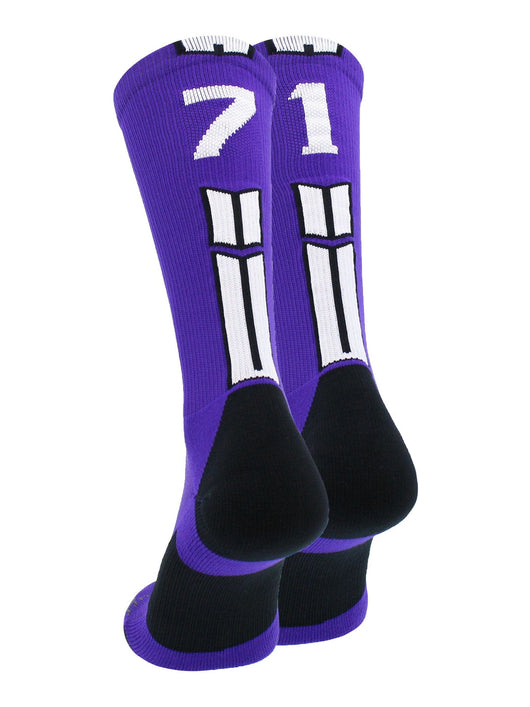 MadSportsStuff socks #71 / Medium Player Id Jersey Number Socks Crew Length Purple White