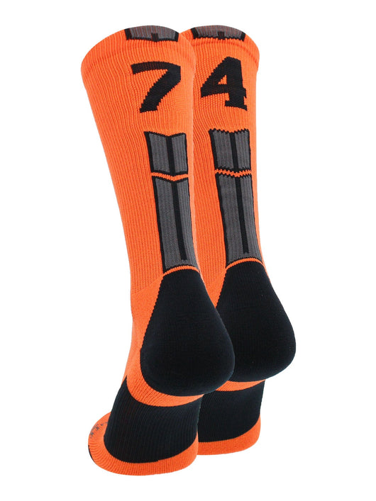 MadSportsStuff socks #74 / Medium Player Id Jersey Number Socks Crew Length Orange Black