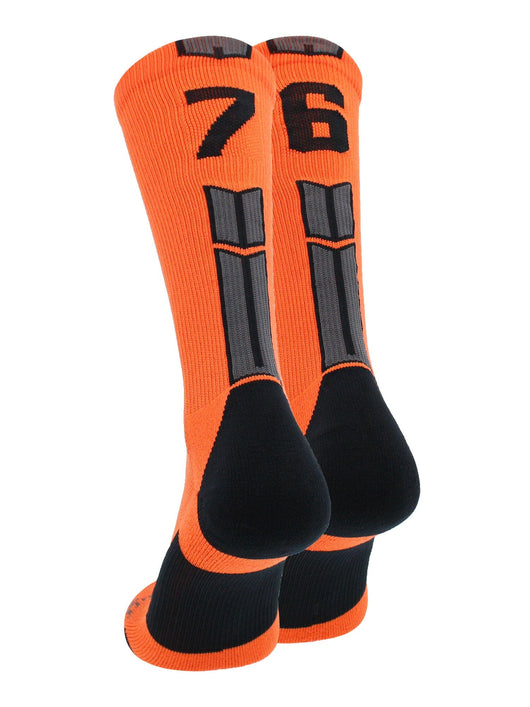 MadSportsStuff socks #76 / Medium Player Id Jersey Number Socks Crew Length Orange Black