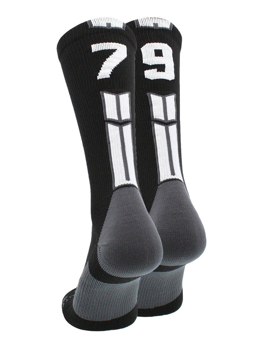 MadSportsStuff socks #79 / Medium Player Id Jersey Number Socks Crew Length Black White