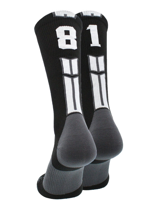 MadSportsStuff socks #81 / Medium Player Id Jersey Number Socks Crew Length Black White