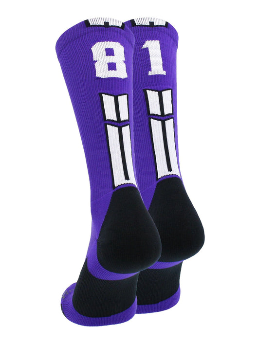 MadSportsStuff socks #81 / Medium Player Id Jersey Number Socks Crew Length Purple White