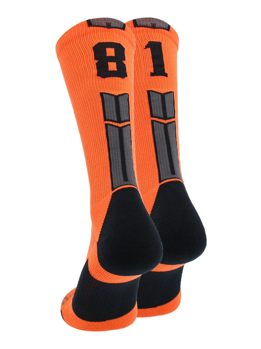 MadSportsStuff socks #81 / Small Player Id Jersey Number Socks Crew Length Orange Black