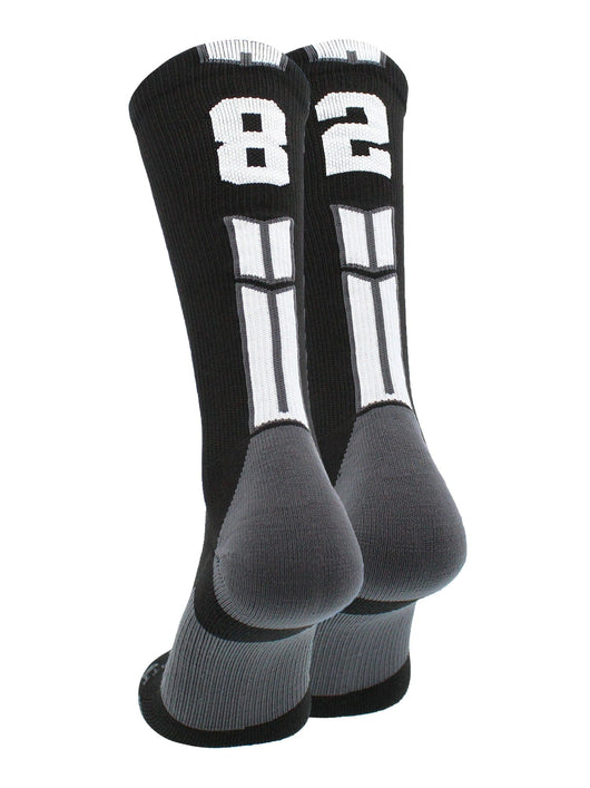 MadSportsStuff socks #82 / Medium Player Id Jersey Number Socks Crew Length Black White