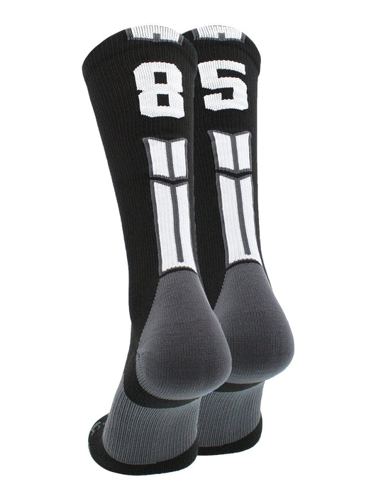 MadSportsStuff socks #85 / Medium Player Id Jersey Number Socks Crew Length Black White