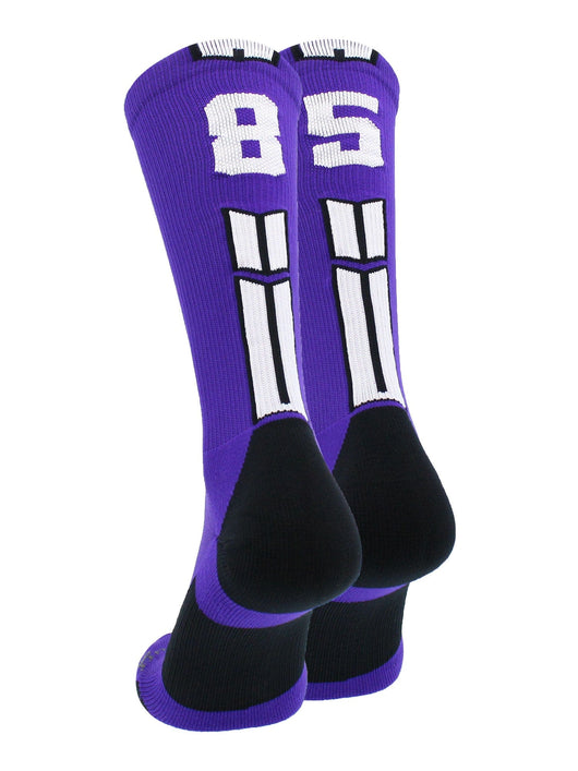 MadSportsStuff socks #85 / Medium Player Id Jersey Number Socks Crew Length Purple White