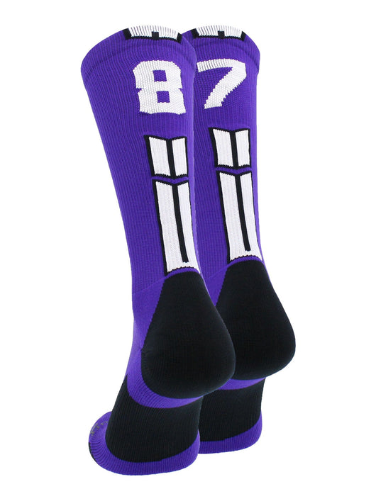 MadSportsStuff socks #87 / Medium Player Id Jersey Number Socks Crew Length Purple White
