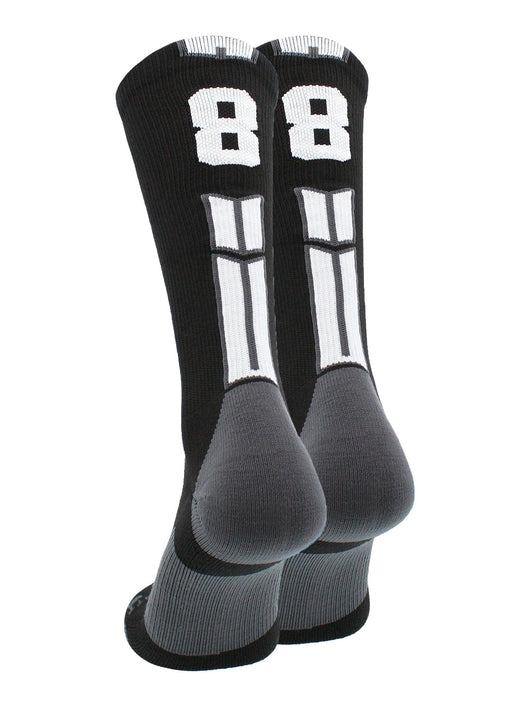 MadSportsStuff socks #88 / Medium Player Id Jersey Number Socks Crew Length Black White