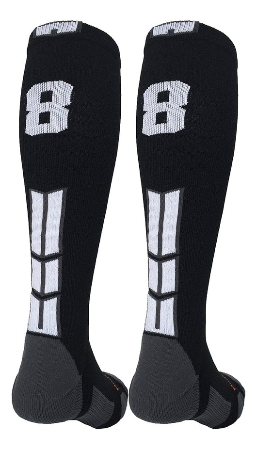 MadSportsStuff socks #88 / Medium Player Id Jersey Number Socks Over the Calf Length Black White