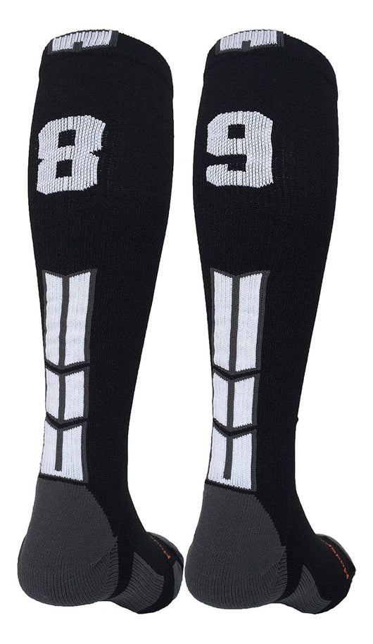 MadSportsStuff socks #89 / Medium Player Id Jersey Number Socks Over the Calf Length Black White