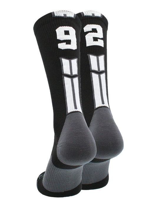 MadSportsStuff socks #92 / Medium Player Id Jersey Number Socks Crew Length Black White