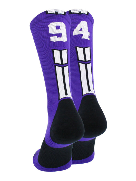 MadSportsStuff socks #94 / Medium Player Id Jersey Number Socks Crew Length Purple White