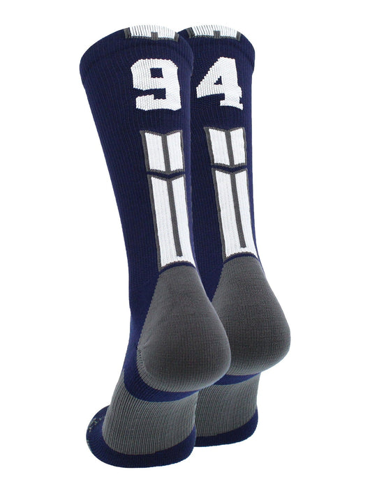 MadSportsStuff socks #94 / Small Player Id Jersey Number Socks Crew Length Navy White
