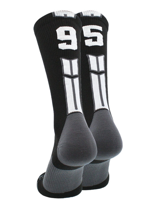 MadSportsStuff socks #95 / Medium Player Id Jersey Number Socks Crew Length Black White
