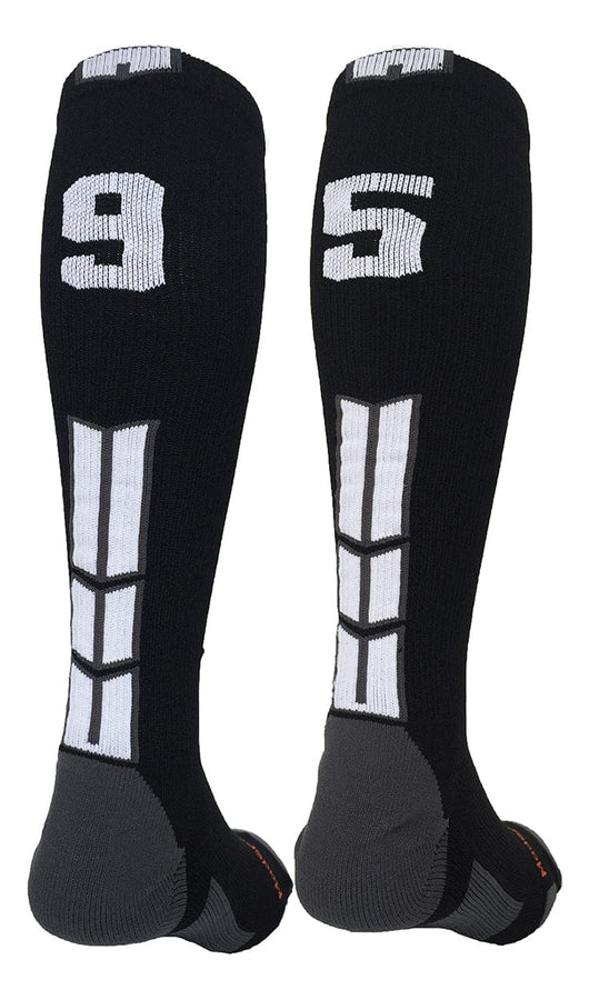 MadSportsStuff socks #95 / Medium Player Id Jersey Number Socks Over the Calf Length Black White