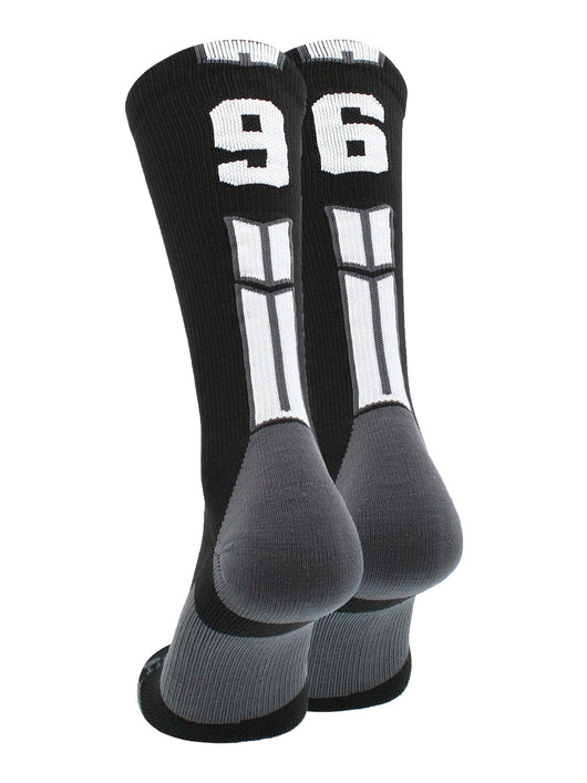 MadSportsStuff socks #96 / Medium Player Id Jersey Number Socks Crew Length Black White
