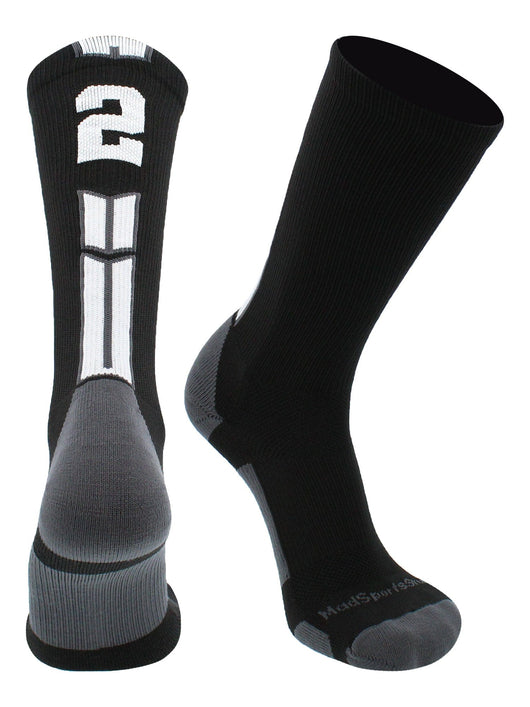 MadSportsStuff socks Player Id Jersey Number Socks Crew Length Black White