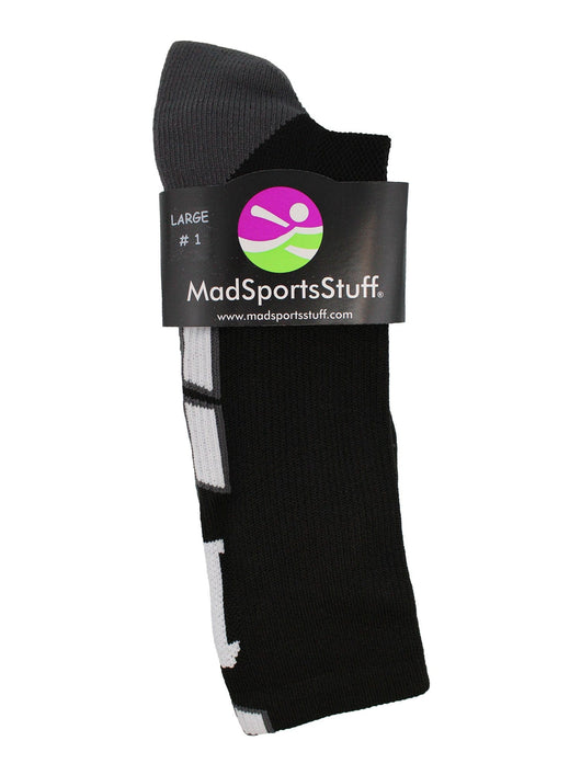MadSportsStuff socks Player Id Jersey Number Socks Crew Length Black White