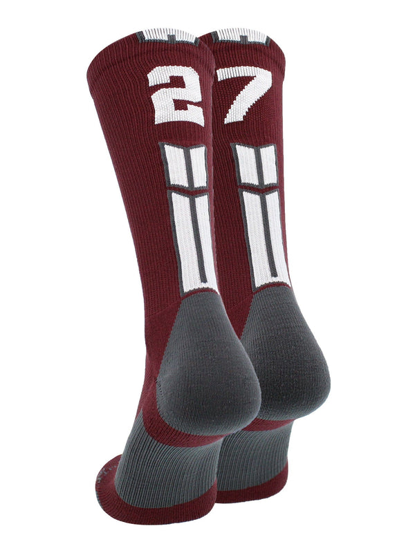 MadSportsStuff socks Player Id Jersey Number Socks Crew Length Maroon White
