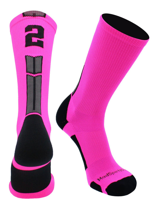 MadSportsStuff socks Player Id Jersey Number Socks Crew Length Neon Pink Black