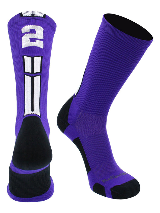 MadSportsStuff socks Player Id Jersey Number Socks Crew Length Purple White