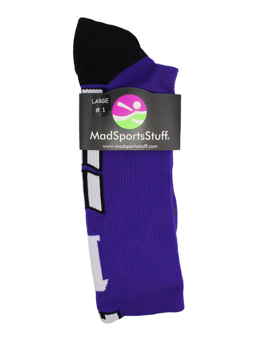 MadSportsStuff socks Player Id Jersey Number Socks Crew Length Purple White
