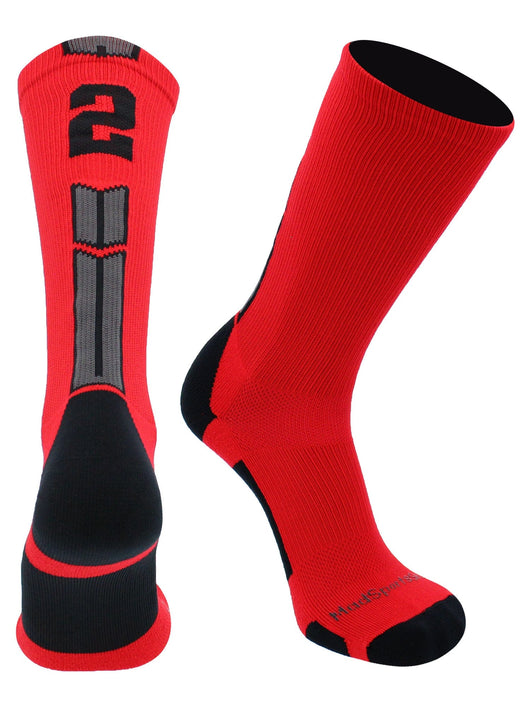 MadSportsStuff socks Player Id Jersey Number Socks Crew Length Red Black