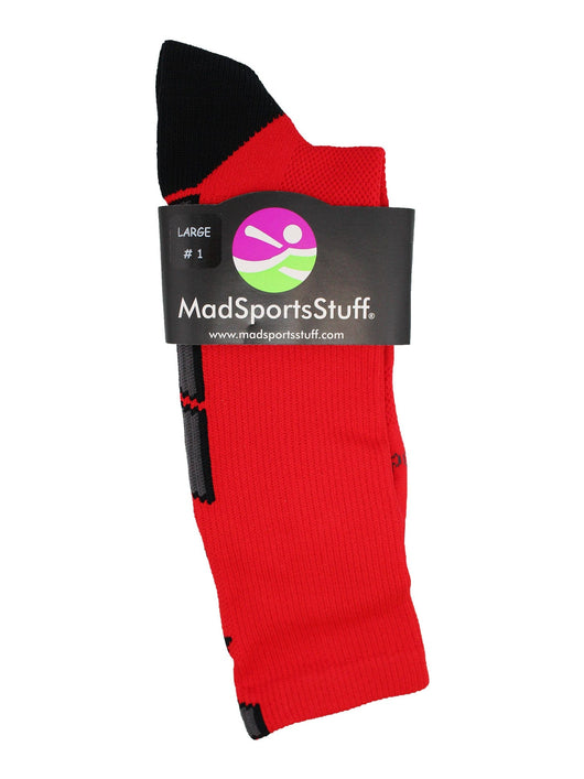 MadSportsStuff socks Player Id Jersey Number Socks Crew Length Red Black