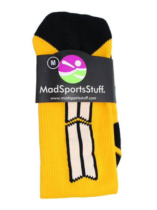 MadSportsStuff socks Player Id Jersey Number Socks Over the Calf Length Gold Black