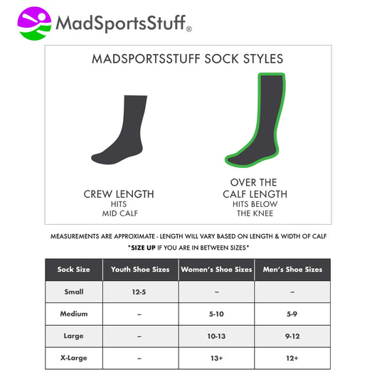 MadSportsStuff socks Player Id Jersey Number Socks Over the Calf Length White Black